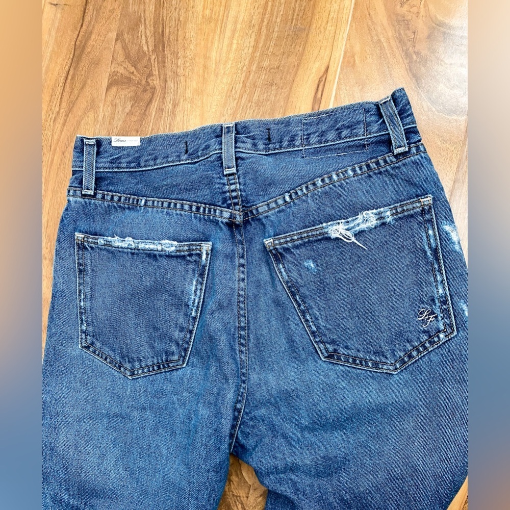 Lovers + Friends Nolan Jeans Distressed Ripped Button Fly High Rise Straight 26 - Picture 10 of 12